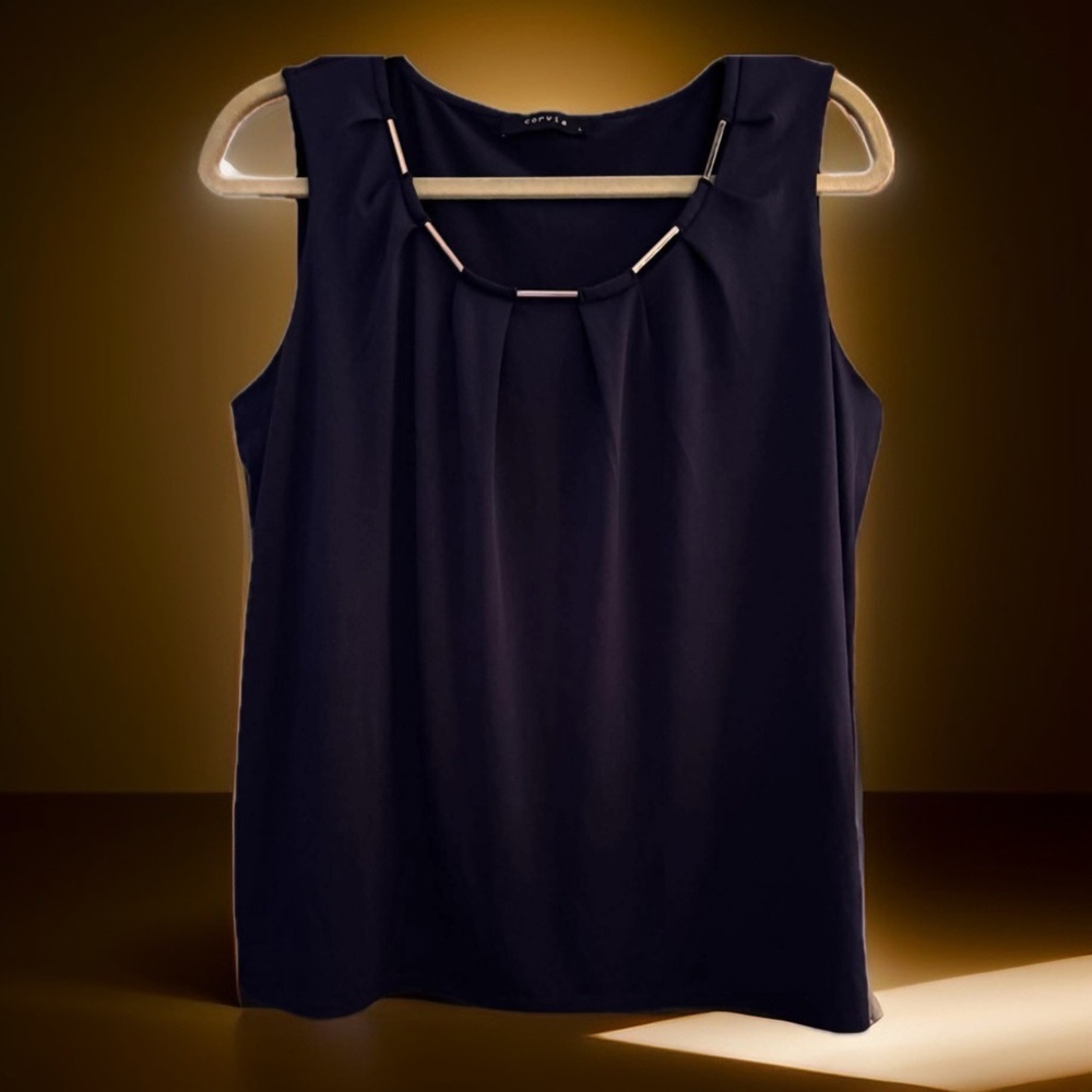 Ladies Corvia Elegant Black Sleeveless Top